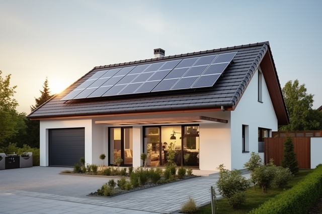 Homes with solar panels on roof